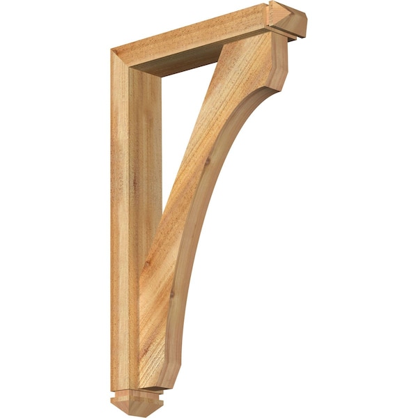 Ekena Millwork Legacy Arts and Crafts Rough Sawn Bracket w/ Offset Brace, Western Red Cedar, 4"W x 18"D x 30"H BKT0402X18X30LEC03RWR - main
